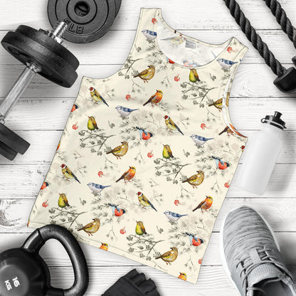 Bird Watercolor Design Pattern Men Tank Top