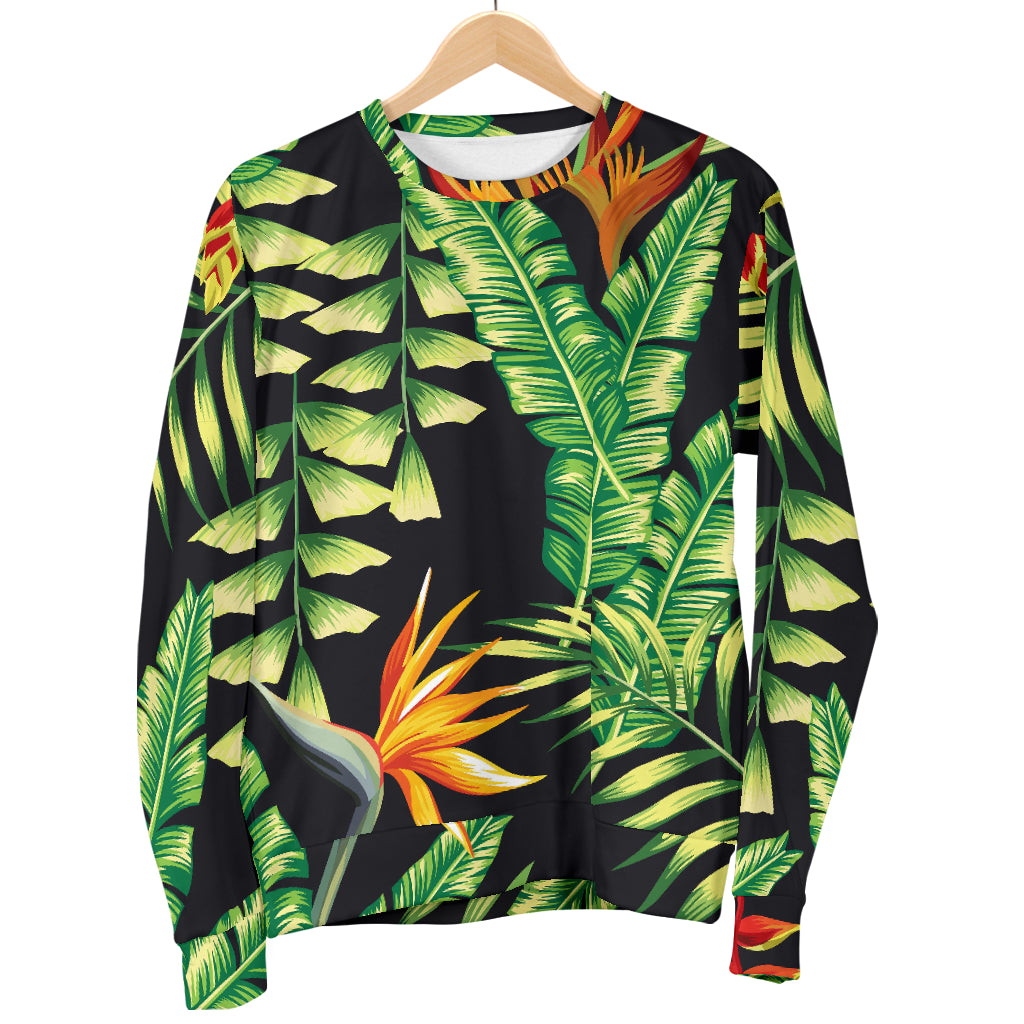 Hawaiian Flower Tropical Palm Leaves Women Long Sleeve Sweatshirt