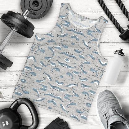 Narwhal Pattern Print Men Tank Top