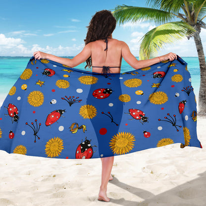 Ladybug Pattern Print Design 05 Sarong Pareo Wrap