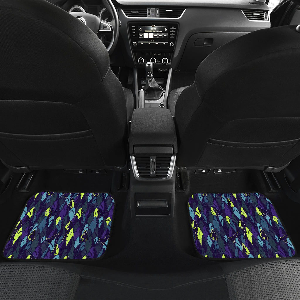 Shark Neon color Print Car Floor Mats Front Back