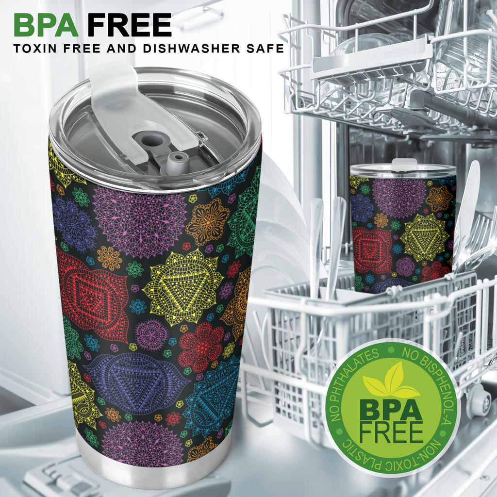 Chakra Mandala Print Pattern Tumbler