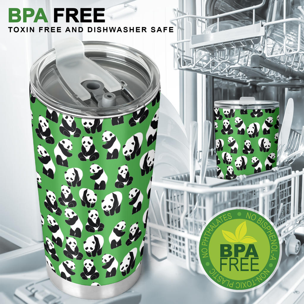 Panda Bear Pattern Themed Print Tumbler