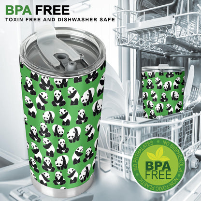 Panda Bear Pattern Themed Print Tumbler