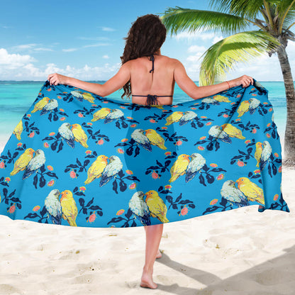Lovebird Pattern Print Design 03 Sarong Pareo Wrap
