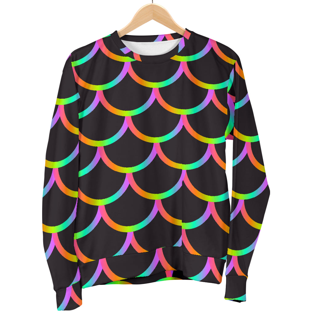 Mermaid Tail Rainbow Design Print Men Long Sleeve Sweatshirt
