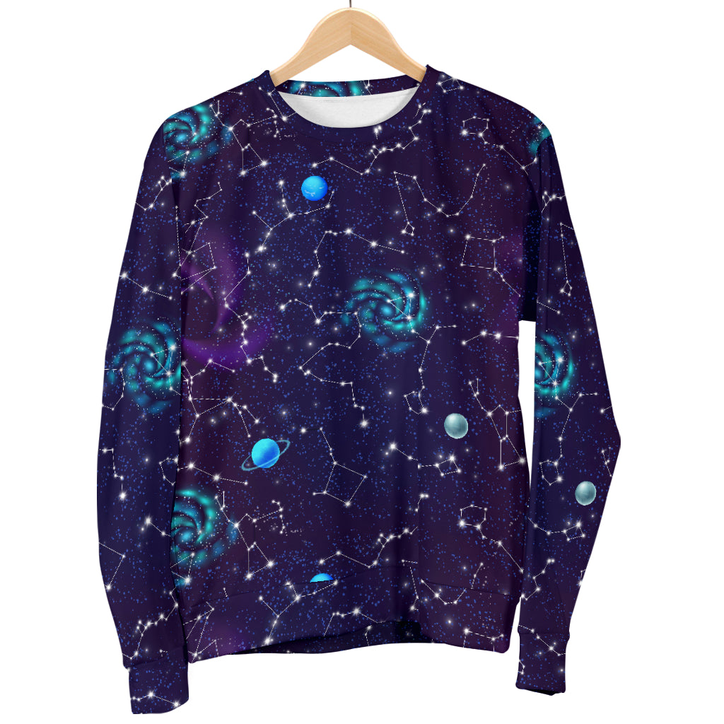 Zodiac Galaxy Design Print Women Long Sleeve Sweatshirt