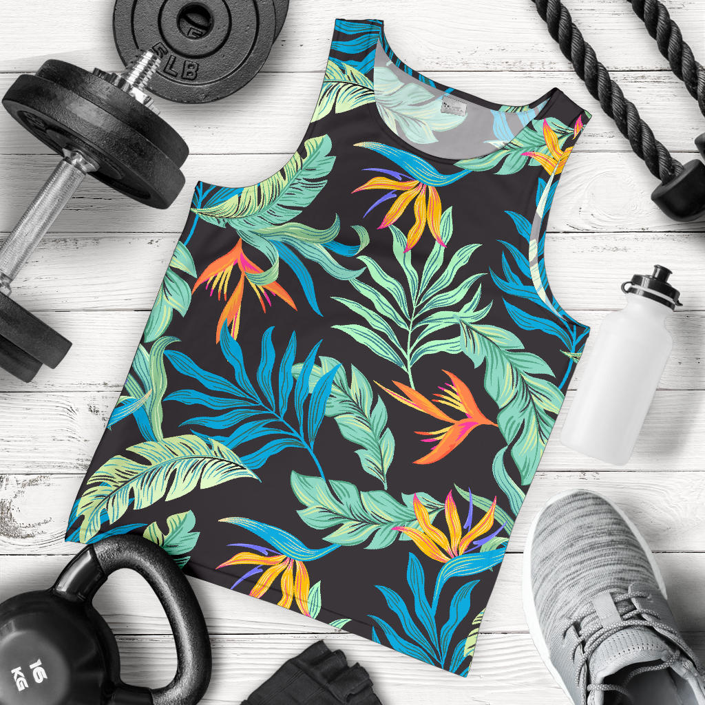 Tropical Palm Leaves Hawaiian Flower Men Tank Top