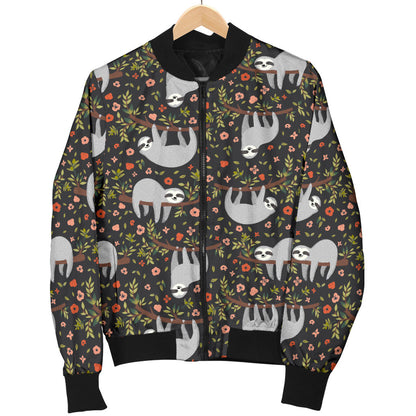 Sloth Cute Design Themed Print Men Bomber Jacket