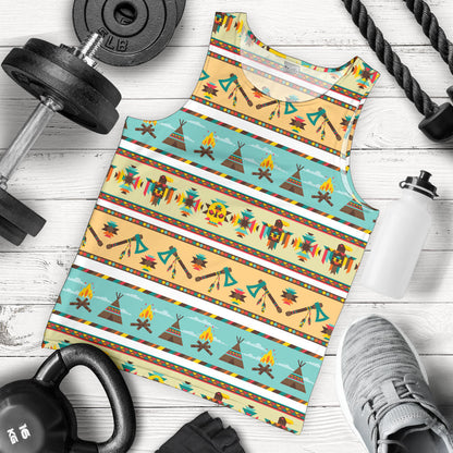 American indian Life Pattern Men Tank Top