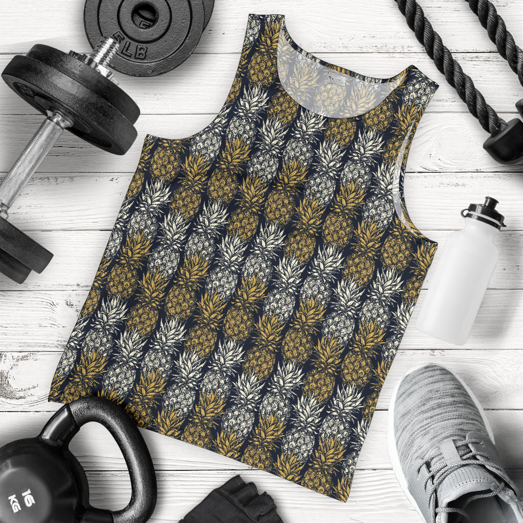 Pineapple Print Design Pattern Men Tank Top