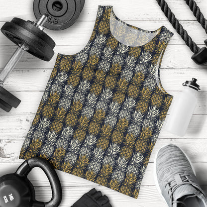 Pineapple Print Design Pattern Men Tank Top