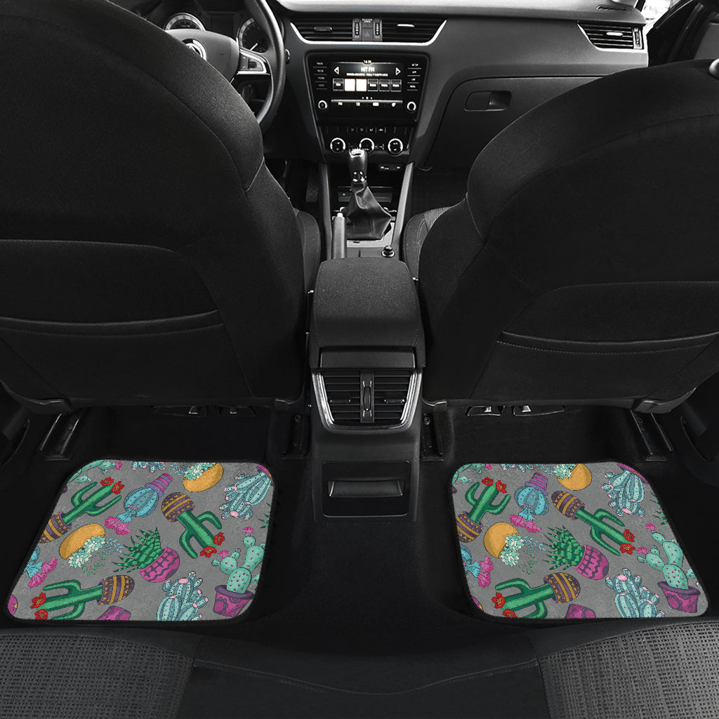 Cactus Colorful Print Pattern Car Floor Mats Front Back