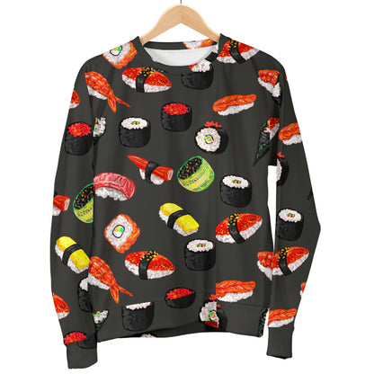 Sushi Design Print Men Long Sleeve Sweatshirt