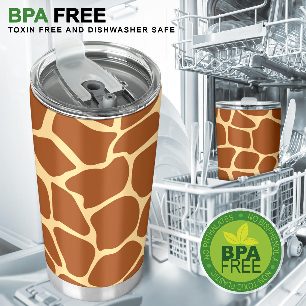 Giraffe Texture Print Tumbler