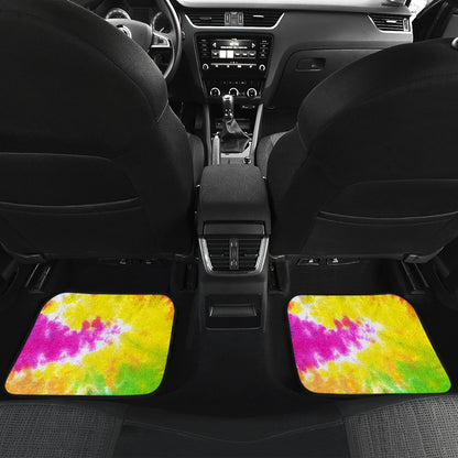 Tie Dye Rainbow Themed Print Car Floor Mats Front Back