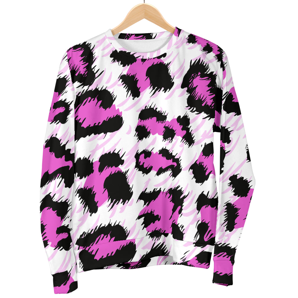 Leopard Pink Skin Print Men Long Sleeve Sweatshirt