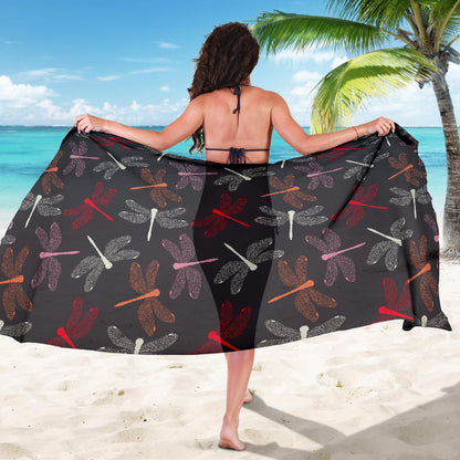 Dragonfly Pattern Print Design 01 Sarong Pareo Wrap