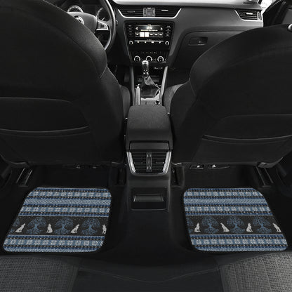 Wolf Tree of Life Knit Design Print Car Floor Mats Front Back