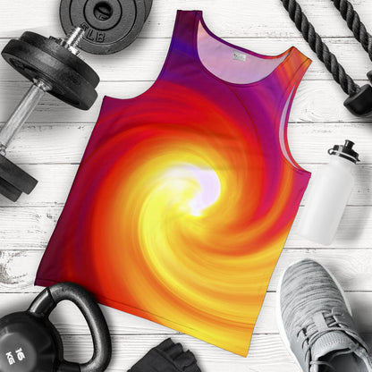 Vortex Twist Swirl Flame Themed Men Tank Top