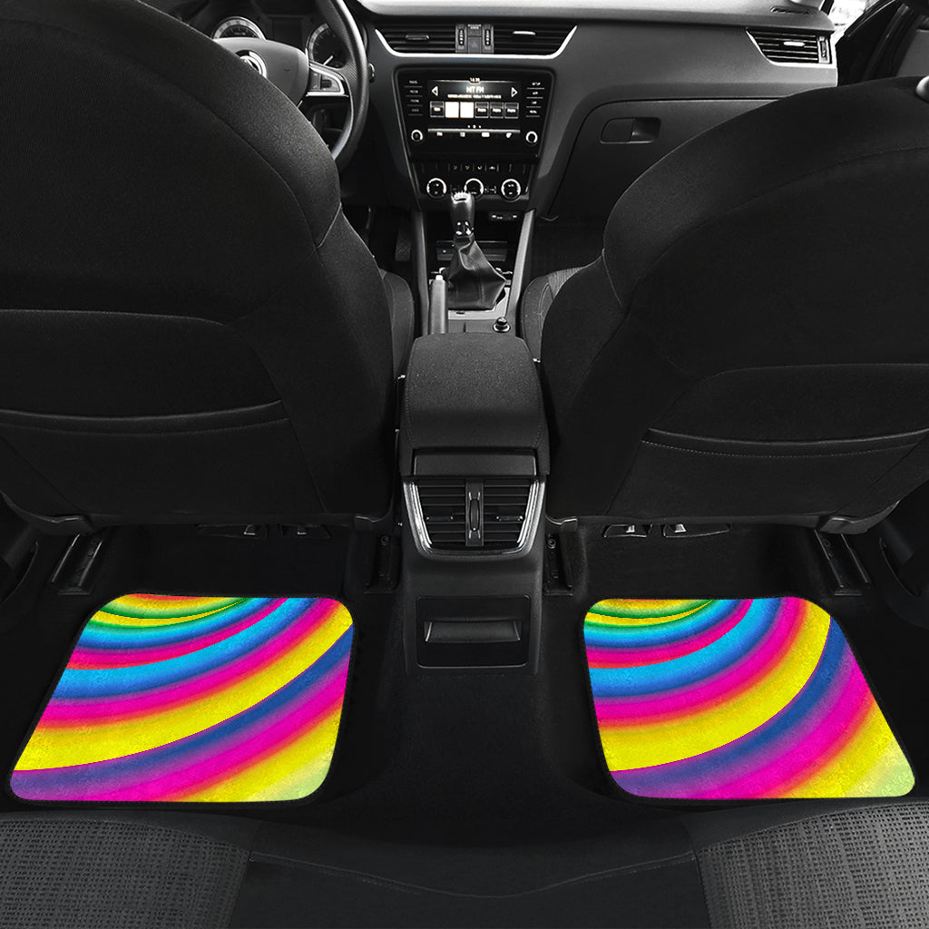 Vortex Twist Swirl Rainbow Design Car Floor Mats Front Back