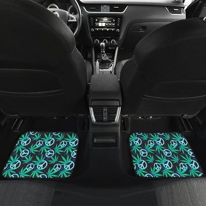 Peace Sign Themed Design Print Car Floor Mats Front Back