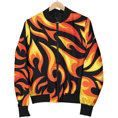 Flame Fire Design Pattern Men Bomber Jacket