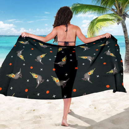 Cockatiel Pattern Print Design 02 Sarong Pareo Wrap
