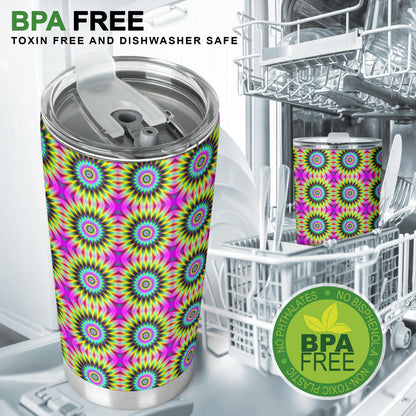 Optical illusion Flower Rainbow Style Tumbler
