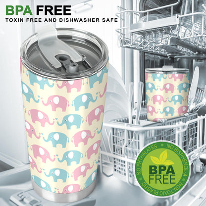 Elephant Baby Pastel Print Pattern Tumbler