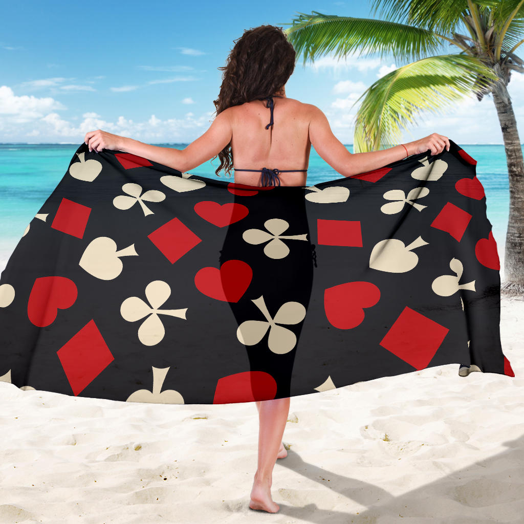 Poker Cards Pattern Print Design A02 Sarong Pareo Wrap