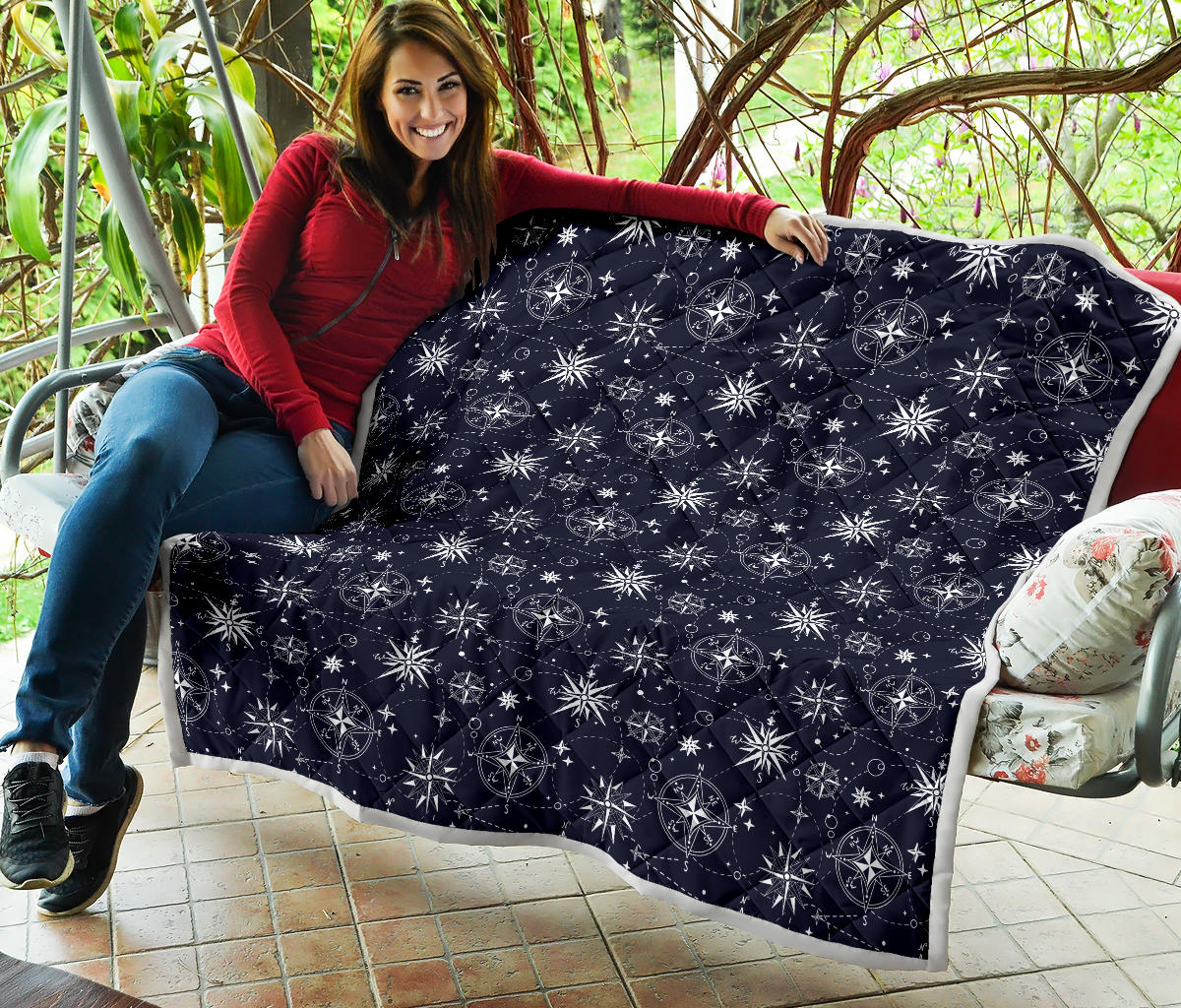 Nautical Sky Design Themed Print Quilt Bedspread