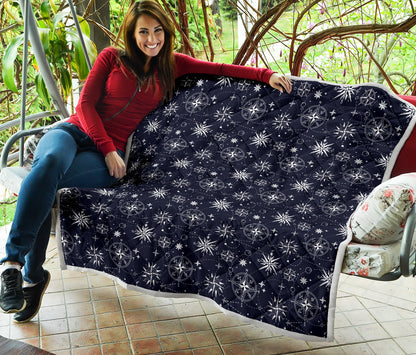 Nautical Sky Design Themed Print Quilt Bedspread