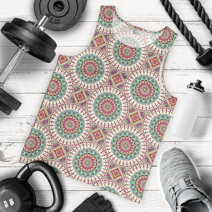 Bohemian Round Style Print Men Tank Top