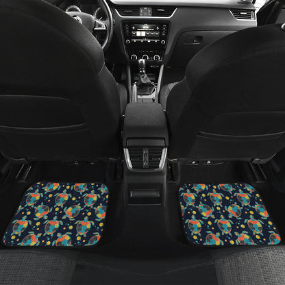 Sea Turtle Colorful with bubble Print Car Floor Mats Front Back