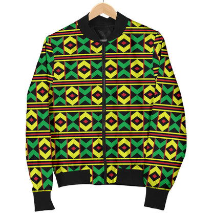 African Geometric Print Pattern Men Bomber Jacket