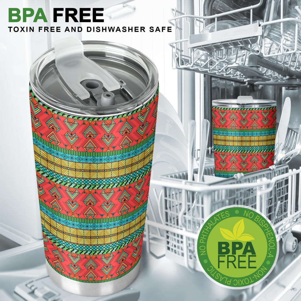African Colorful Zigzag Print Pattern Tumbler