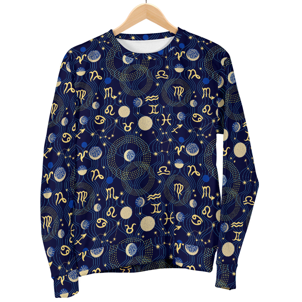 ZodiacThemed Design Print Men Long Sleeve Sweatshirt