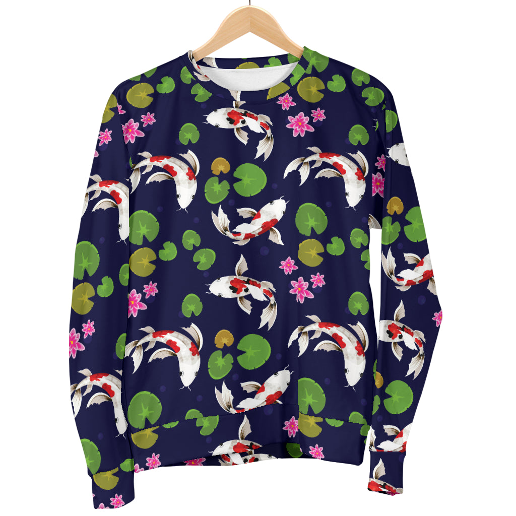 Koi Carp Pattern Design Themed Print Women Long Sleeve Sweatshirt