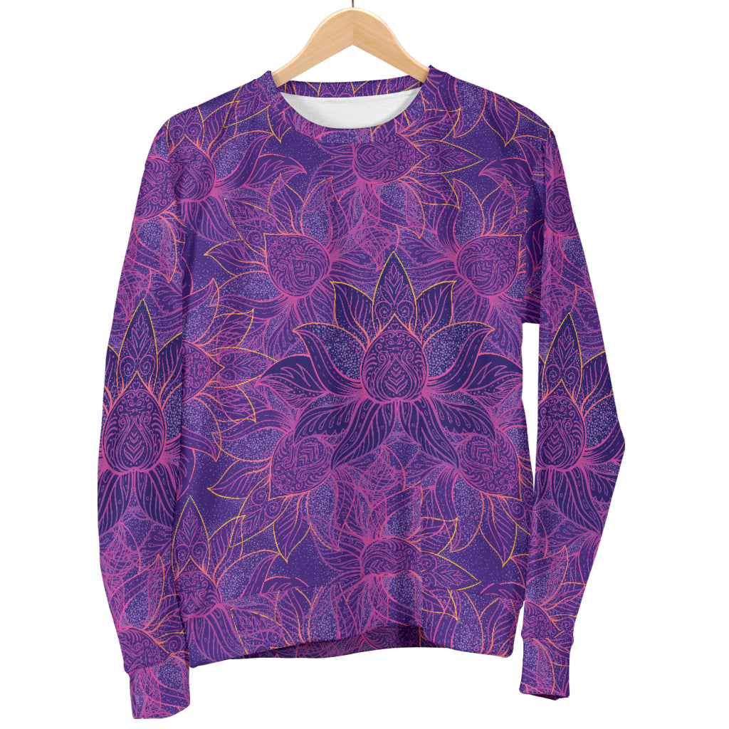 Bohemian Lotus Mandala Style Men Long Sleeve Sweatshirt