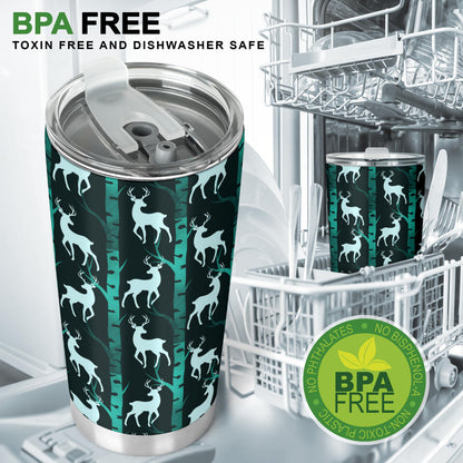Deer Jungle Print Pattern Tumbler