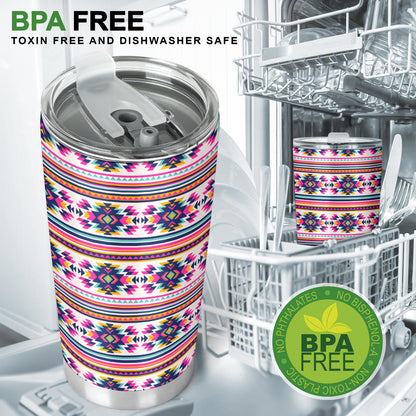 Indian Navajo Neon Themed Design Print Tumbler