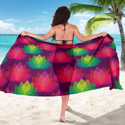 Lotus Pattern Print Design 02 Sarong Pareo Wrap