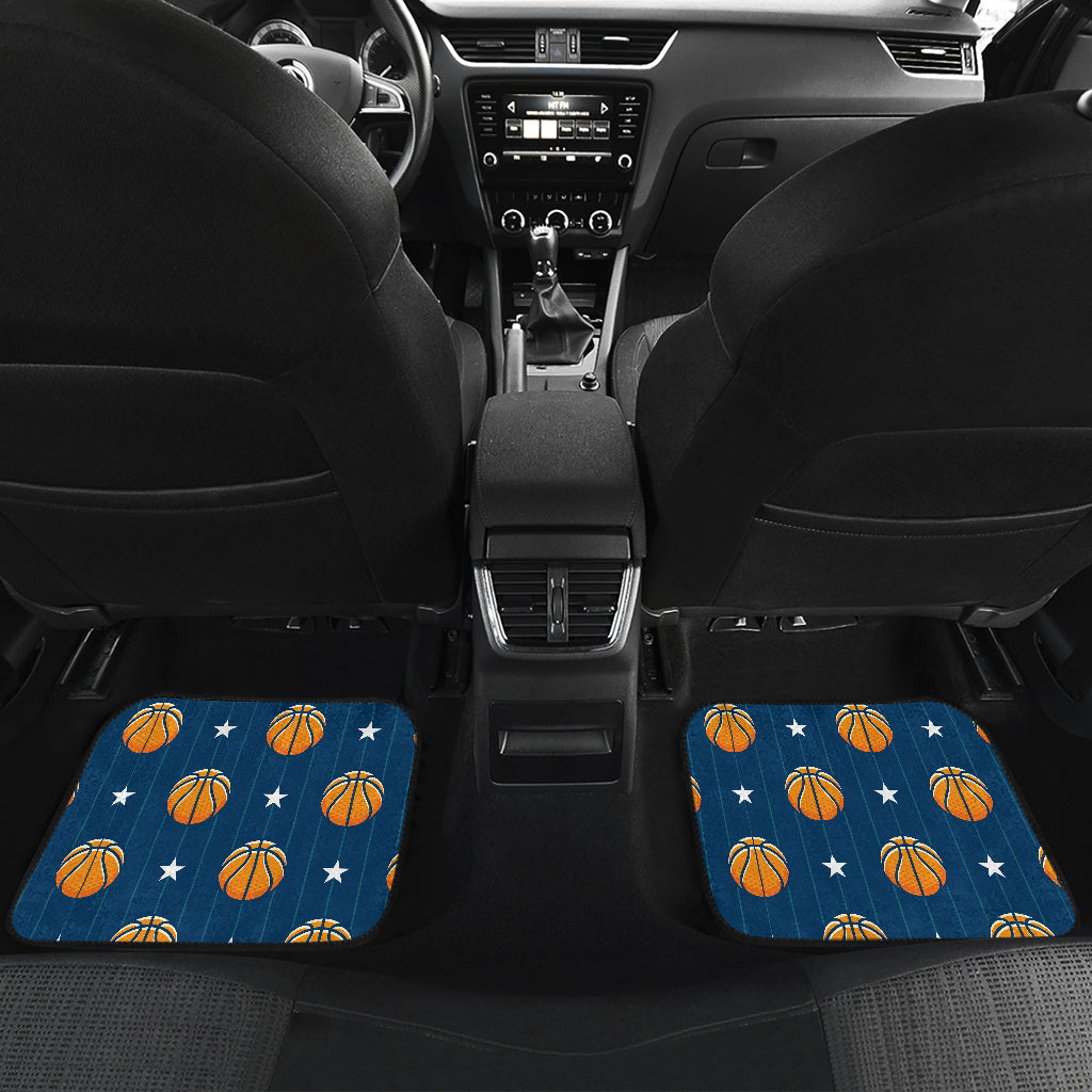 Basketball Star Print Pattern Car Floor Mats Front Back