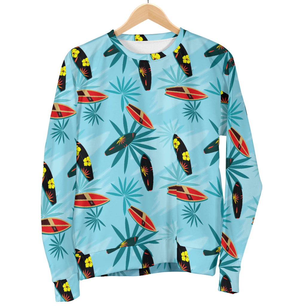 Surfboard Themed Pattern Men Long Sleeve Sweatshirt