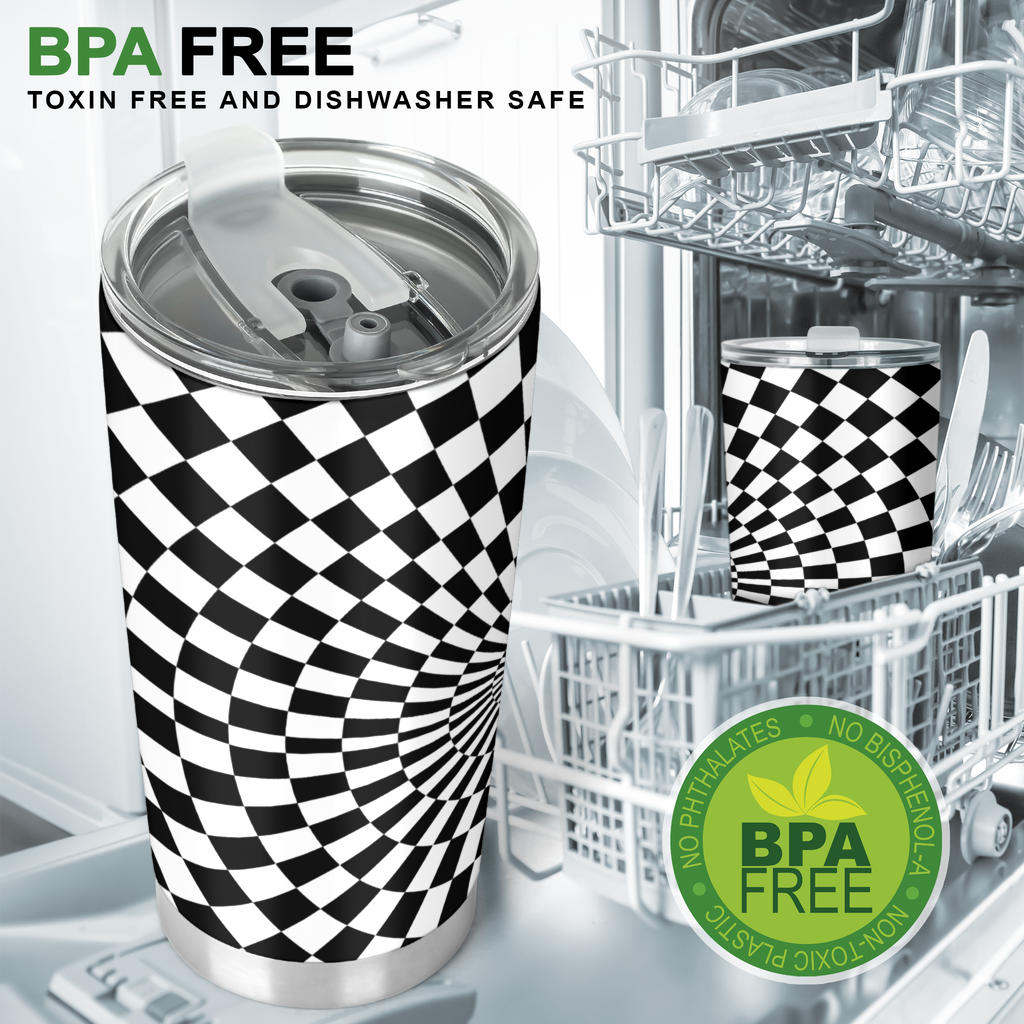 Checkered Flag Optical illusion Tumbler