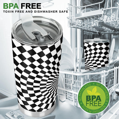 Checkered Flag Optical illusion Tumbler