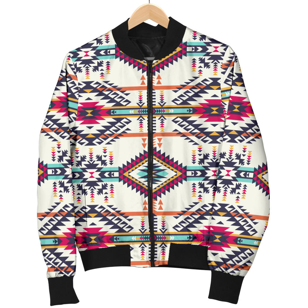 Indian Navajo Art Themed Design Print Men Bomber Jacket