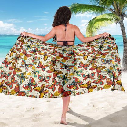 Butterfly Pattern Print Design 02 Sarong Pareo Wrap