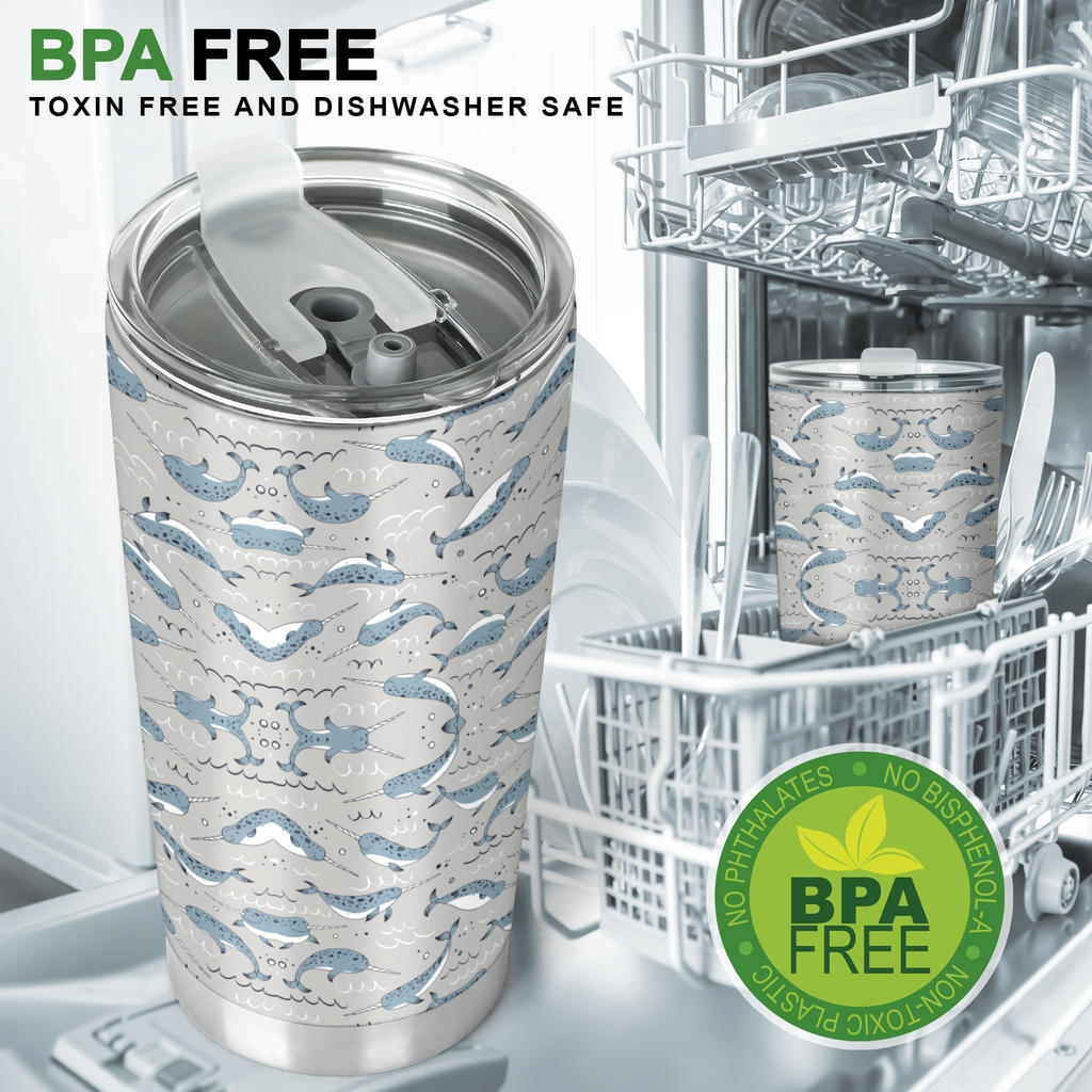 Narwhal Pattern Print Tumbler
